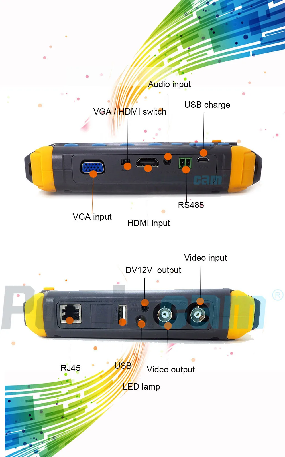 IV8W Video Signal Testing 5 inch TFT LCD 8MP TVI AHD 8MP CVI CVBS Analog CCTV Te