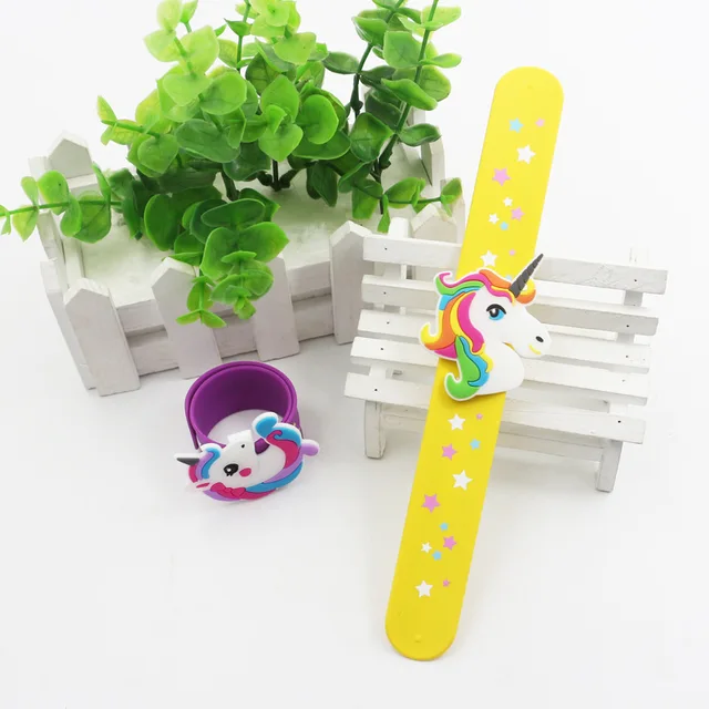 New Unicorn Party Rubber Bangle Bracelet Unicornio Birthday Party Decorations Kids Gifts Baby Shower Boy Girl Event Party Favors yellow new