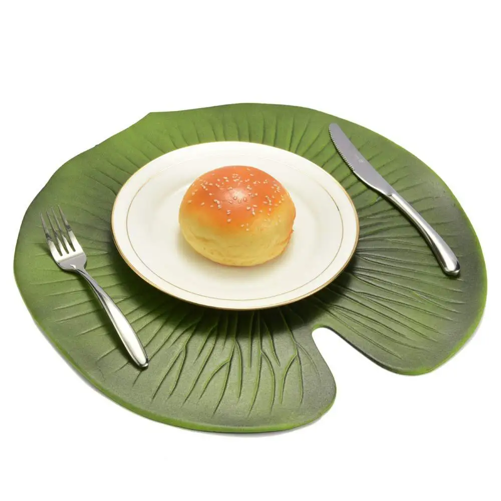 

Artificial Lotus Leaf Kitchen Placemat Insulation Mat Resistant Lightweight Bowl Anti-Slip Table Decor High quality Placemat