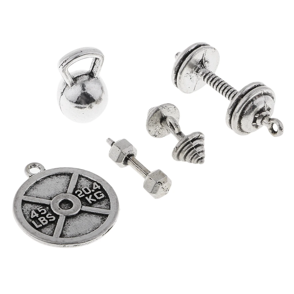 

5pcs Fitness Equipment Charm Pendant For Crafting For Bracelet Necklace