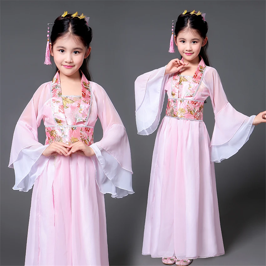 Hanfu древний китайский традиционный костюм для девочек сценическое танцевальное