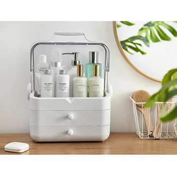 

New Makeup Organizer Cosmetics Organizer Jewelry Storage Makeup Box Container with Drawer Table Desktop Make Up Organizer Box