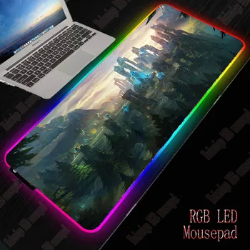 

XGZ Fantasy Scenery RGB Gaming Large Mouse Pad Gamer Led Computer pad Big Mat with Backlight Carpet Keyboard Desk