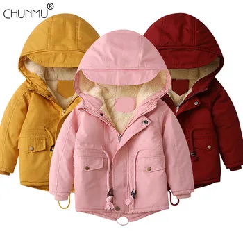 

Children Coat Baby Girls winter Coats long sleeve coat girl's warm Baby jacket Winter Outerwear cartoon fleece