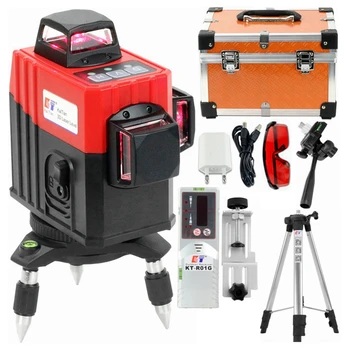 

Kaitian Laser Level Tripod Self-Leveling Profissional 3D 12Lines 360 Vertical&Horizontal Super Powerful Red Line Lasers Receiver