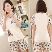 Woman Lovely Wear Leisure Clothes Personality 2020 Summer Short Sleeved Women Pajamas For Women Pyjamas Sets Nightwear 2XL