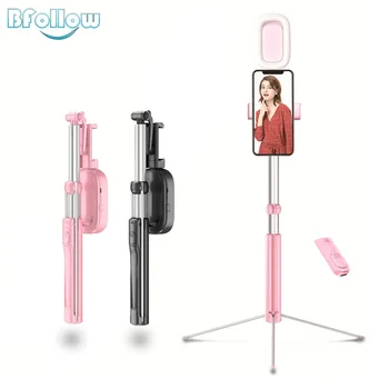 

BFOLLOW Fill Light Wireless Bluetooth Selfie Stick for iPhone Xiaomi Tripod Foldable Monopod Handheld A17D Tiktok Youtube Video