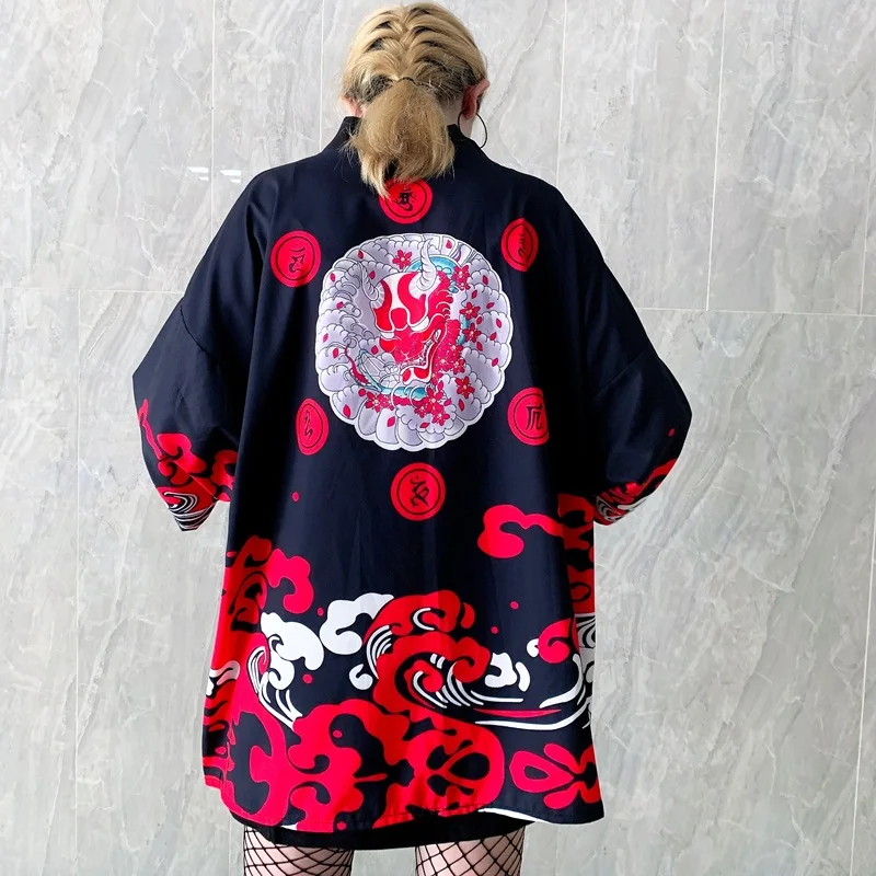 Kimono Women Cardigan Japanese Japan Beach Kimono Shirt Femme Traditional Japanese Summer Yukata White Haori Obi