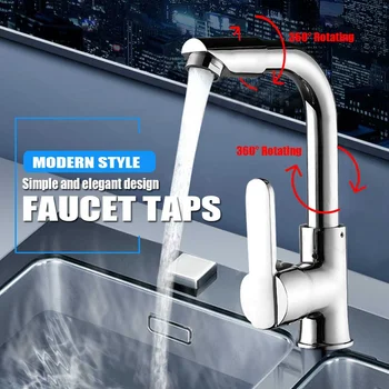 

New Chrome Kitchen Faucet Single Hole Roatation Rotating Handle Cold And Hot Water For Kitchen And Bathroom Basi