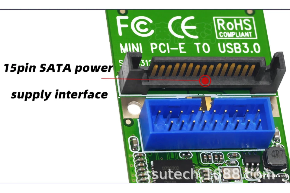 Мини PCI-E до 19Pin/20pin USB3.0 карта расширения Mini PCI Express для USB 3,0 адаптер карта 15pin SATA порт питания для ПК компьютера
