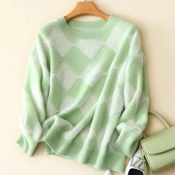 

Tailor Shop Custom Made Pure Cashmere Base Sweater Pullover Sweater Women Sweet Temperament Winter