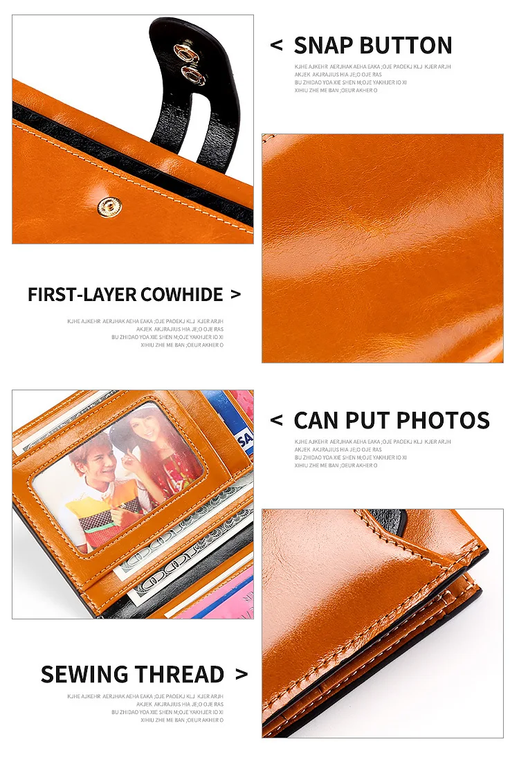 2019 высококачественный кожаный женский кошелек длинный RFID клатч карта бит больше Ретро масло воск кожаный кошелек оптовая продажа