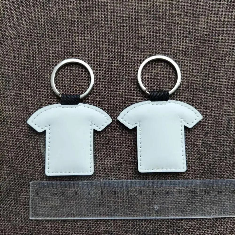 Free Shipping 45pcs/lot Blank Sublimation PU Leather Pendant Tags KeyChain DIY Printing Sublimation Ink Transfer paper 