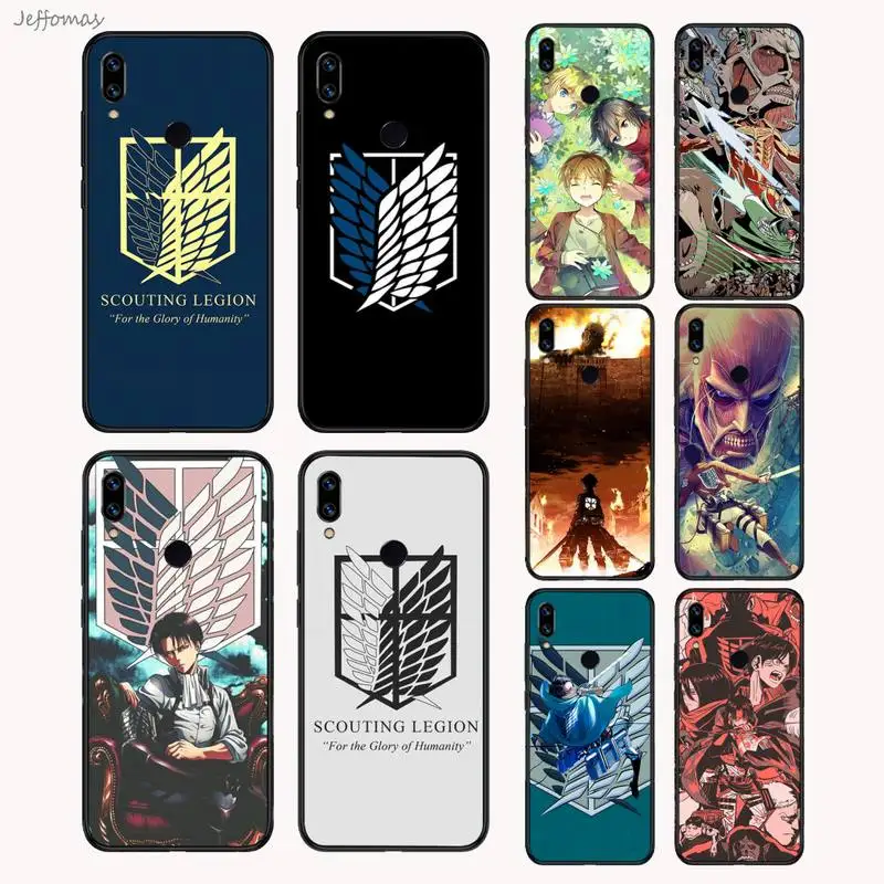 Hot attack on titan Japan anime Manga Phone Case funda For Xiaomi Redmi Note 4 4x 5 6 7 8 9 10 S2 PLUS 6A PRO | Мобильные телефоны