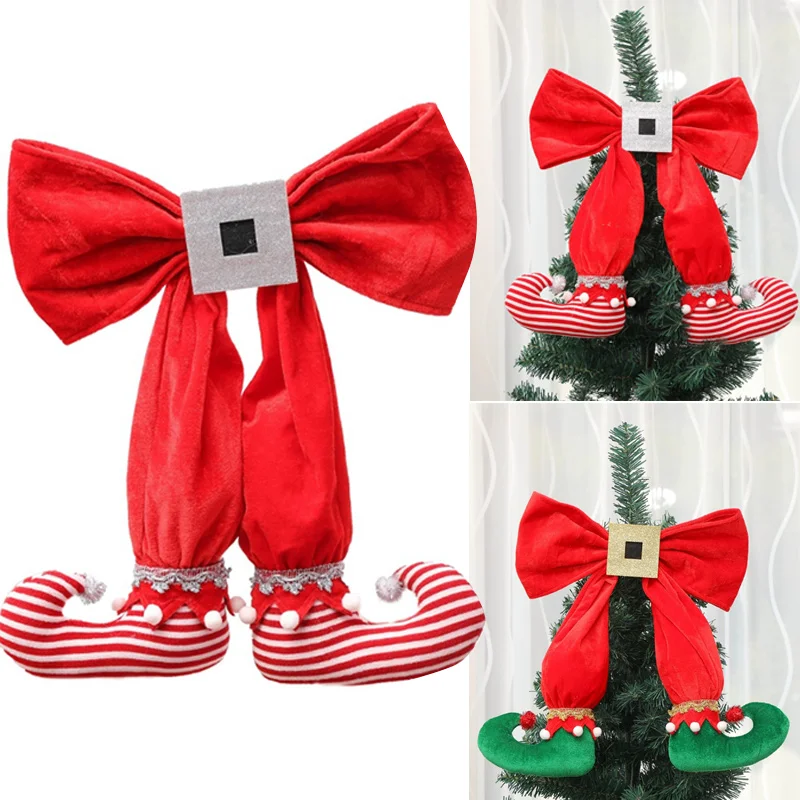 

Elf Legs Hanging Decor Christmas Tree Bow Elf Boots Pendant Xmas Tree Hanging Ornament Home Decor SEP99