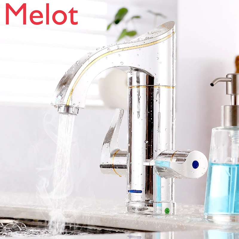 

Electric Heat Faucet Double Handle Kitchen Water Heater Instant Hot Kitchen Treasure