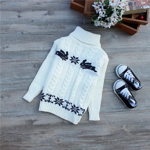 

Unini-yun Autumn Winter Baby Boys Girls Kids Children's Warm Turtleneck Sweaters Pullover Top Clothes christmas sweater