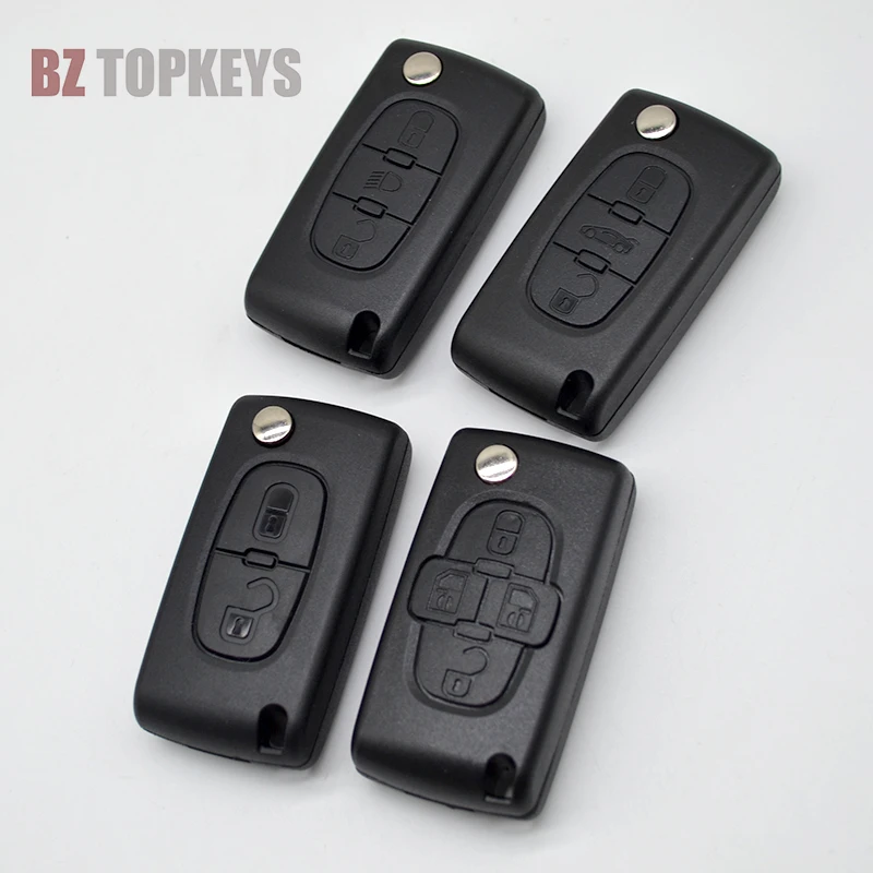 Replacement flip key cover 2/3button VA2 HU83 0523/0536 for Citroen C2 C3 C4 C5 C6 Peugeot 207 307 308 407 807 remote key Case