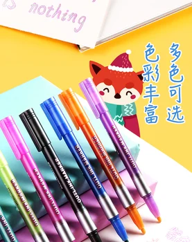

Contour pen Korean student diy hand account double line pen thick pen highlighter flash pen candy color marker pen art supplies