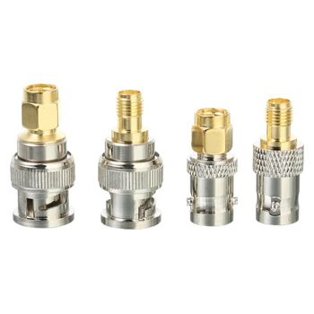 

4pcs BNC To SMA Connectors Type Male Female RF Connector Adapter Test Converter Kit Set