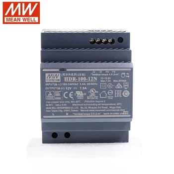 

MEAN WELL HDR-100-12N 90W 12V DIN Rail Switching Power Supply 110V/220V AC to 12V DC 7.5A Slim Step Shape Isolated