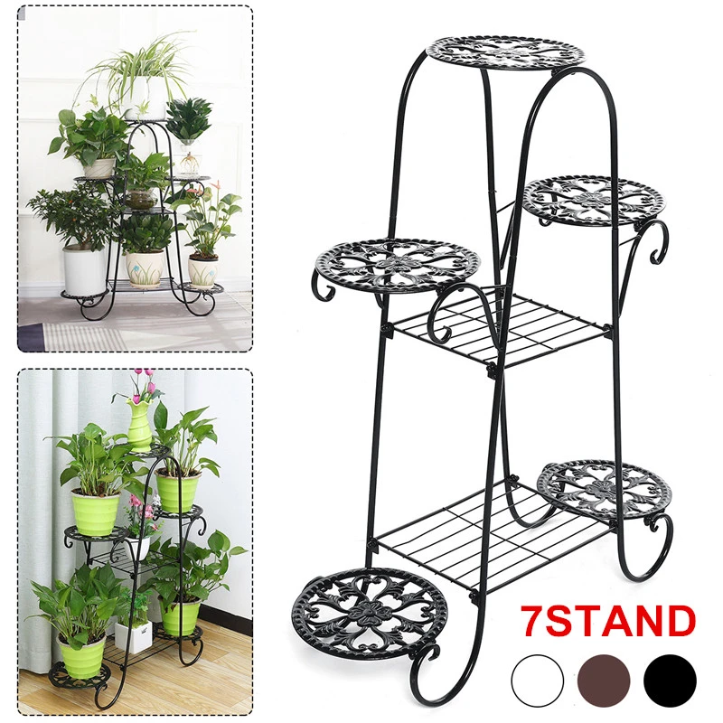7 層の鉄植物スタンドラックフラワーポットホルダーガーデン棚ホームオフィス屋内屋外植物多肉植物棚パティオガーデン装飾 Plant Shelves Aliexpress