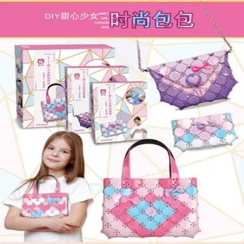 

Girl Bag Diy Clutch 36 Pieces of Handmade Toys Girls Assembled Woven Play House Toy Gift