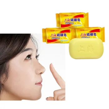 

Bactericidal Skin Soap for Acne Acne Mite Soap Antibacterial Black and White Spot Shanghai Traditional Sulfur Soap 100%
