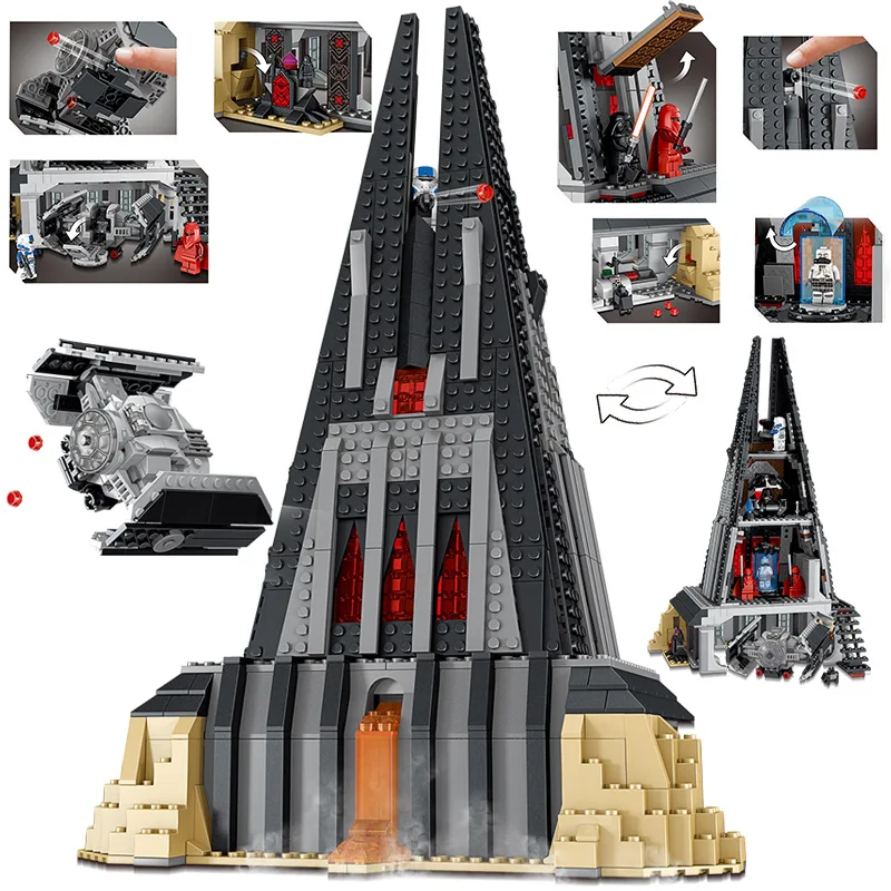 

1187Pcs Star Wars Darth Vader Castle Model Building Blocks Toys Kids Compatible Lepining Starwars Figures Toys Children Gifts
