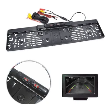 

Reversing Camera Rear View 45 Degree Rotated Long European License Plate Night Vision Backup Waterproof HD Car Accessories