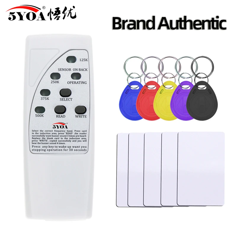 Rfid Card Reader Writer 4 Frequency 125KHz Copier Duplicator ID Tags Programmer Light Indicator EM4305 T5577 Key Card Keyfob