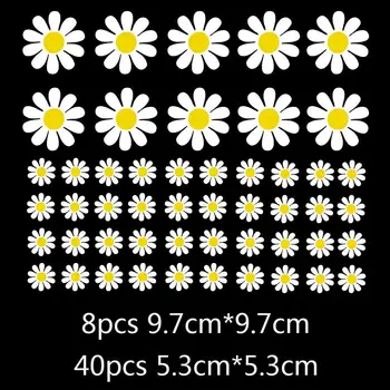 

Dragonpad Car Rearview Mirror Window Body Bumper Light Eyebrow Fuel Tank Cap Decal Sticker Scratch Cover Daisy Flower