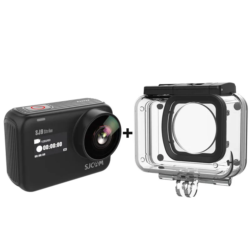 add waterproof case SJCAM SJ9 Strike экшн-камера 4K WiFi 10m корпус водонепроницаемый 2,3" экран Беспроводная зарядка Ambarella H22 Live Stream Gyro SJ Cam - Цвет: add waterproof case