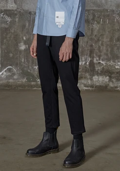 

Men's fashion casual wind proof design men's black jeans pants