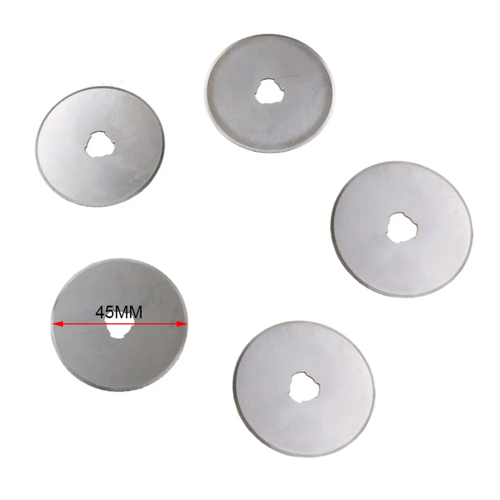 10pcs Blades 45mm Round Rotary Cutter Blades Power Tool Accessories Cut Hand Held Scrapbooking Replacement Spare Blades with Box