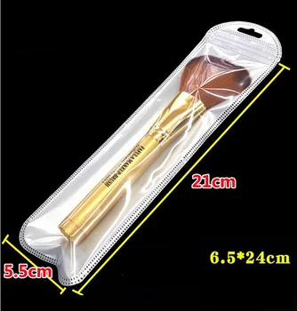 

100pcs,Self Seal Zipper Plastic poly Packaging Bag Hang Hole for storage pouch zip lock packaging bag for Makeup brush Jewelry