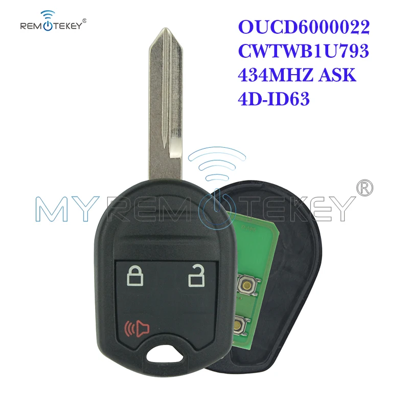 Remtekey CWTWB1U793 Remote key 3 button 434Mhz 4D63 Chip for Ford Edge Escape Expedition Explorer Fusion Taurus 2015-2017 | Автомобили и