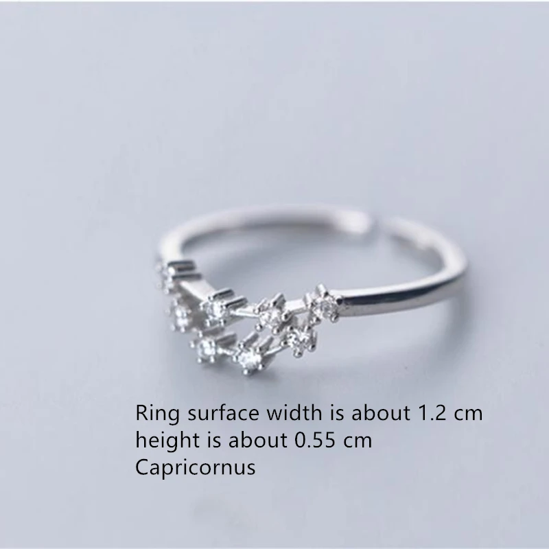 Женские 12 Созвездие CZ модные ювелирные изделия из чистого серебра 925 пробы кольца на палец Лучший подарок