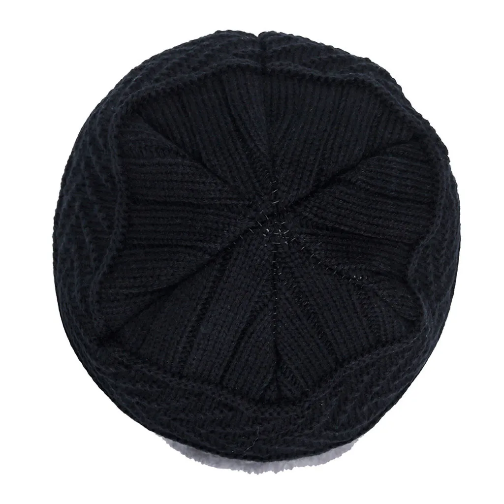 Зимняя вязаная шапка, шарф, набор для мужчин, уплотненная Флисовая теплая шапочка-шарф, набор, одноцветная вязаная ветрозащитная Лыжная шапка, шарф-кольцо