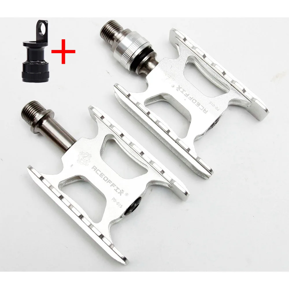 Pedal Fast Buckle CNC ультра легкие титановые оси педали с обеих сторон quickrelease Ti шпинделя педали для велосипеда Brompton - Цвет: Pedal Fast Buckle