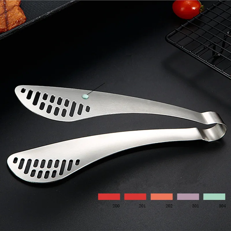 Creative 304 Stainless Steel Hollow Food Tongs Barbecue Steak Clip Bread Cake Clamp Cooking Baking Tools Kitchen Accessories