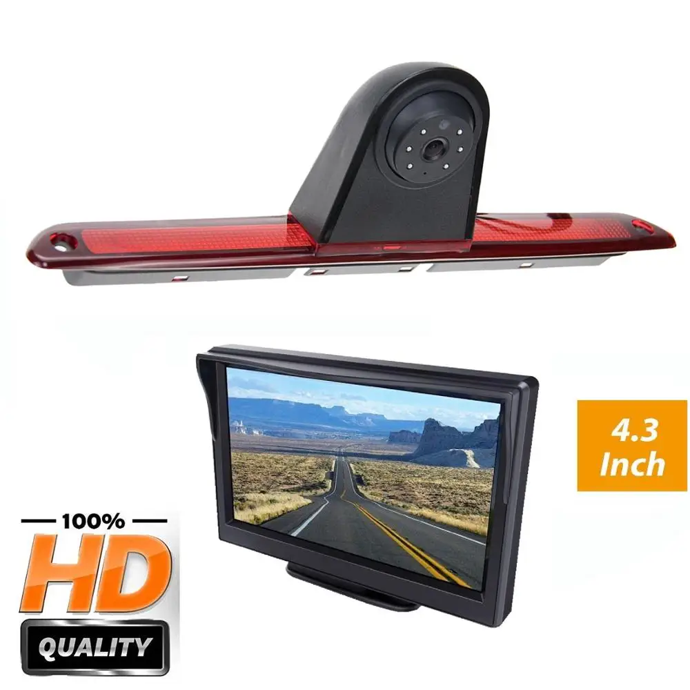 

Freezzmi HD Car Brake Light Rear View Backup Parking Camera for MB Sprinter W906 VW Crafter +4.3 inch TFT Monitor Display Kit