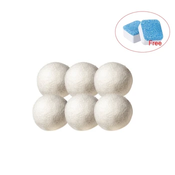 

6Pcs/Pack Reusable Natural Organic Laundry Fabric Softener Ball Wool Dryer Balls Premium Washing Machine Laundry Clean Ball