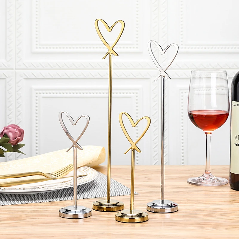 

Desktop Decoration Metallic Paper Clamp Card Holder Wedding Banquet Guest Name Card Holder Christmas Party Photo Clip 10pcs