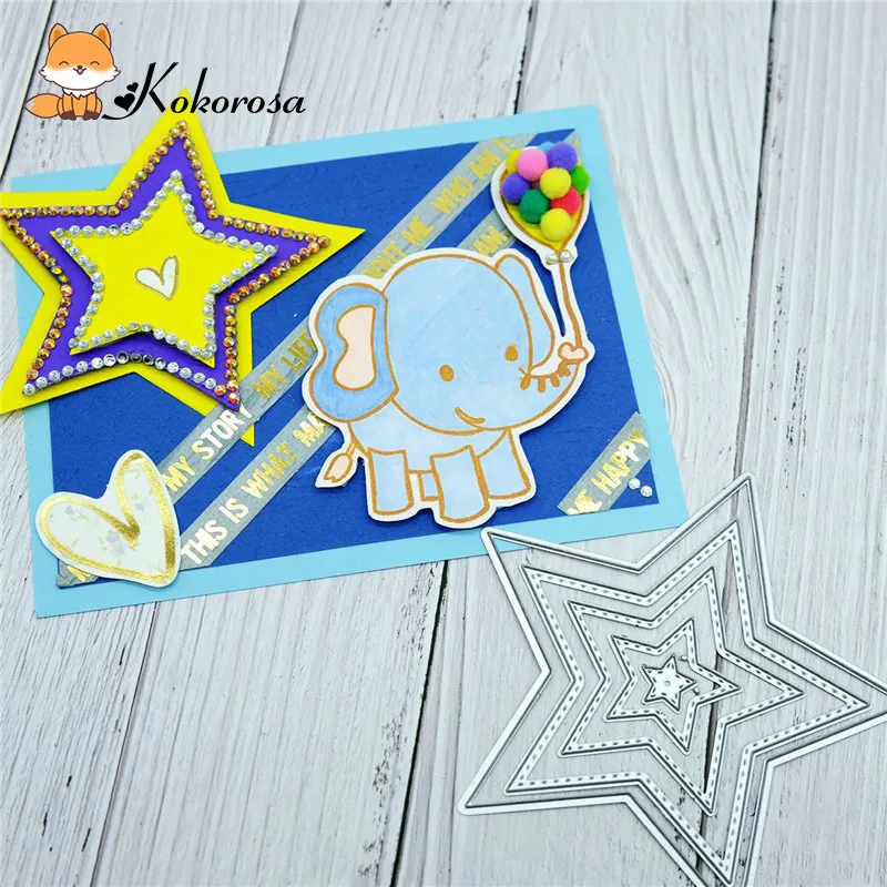 

Kokorosa Cutting Dies Metal Dies Layer Star Frame Die Scrapbooking Album Card Making Embossing Stencil Diecuts Decoration