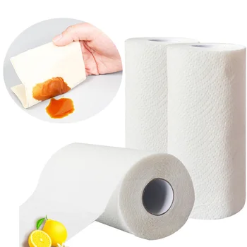 

2 Rolls Kitchen Disposable Paper Towel for Washing Dishs Bowl Cleaning Cloth Eco-friendly Lazy Rags Cleaing Tools Souring Pad