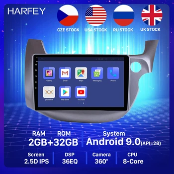

Harfey Android 9.0 car GPS Radio10.1inch Head Unit Touch Screen for 2007 2008-2013 HONDA FIT JAZZ RHD Bluetooth Music WiFi OBD2
