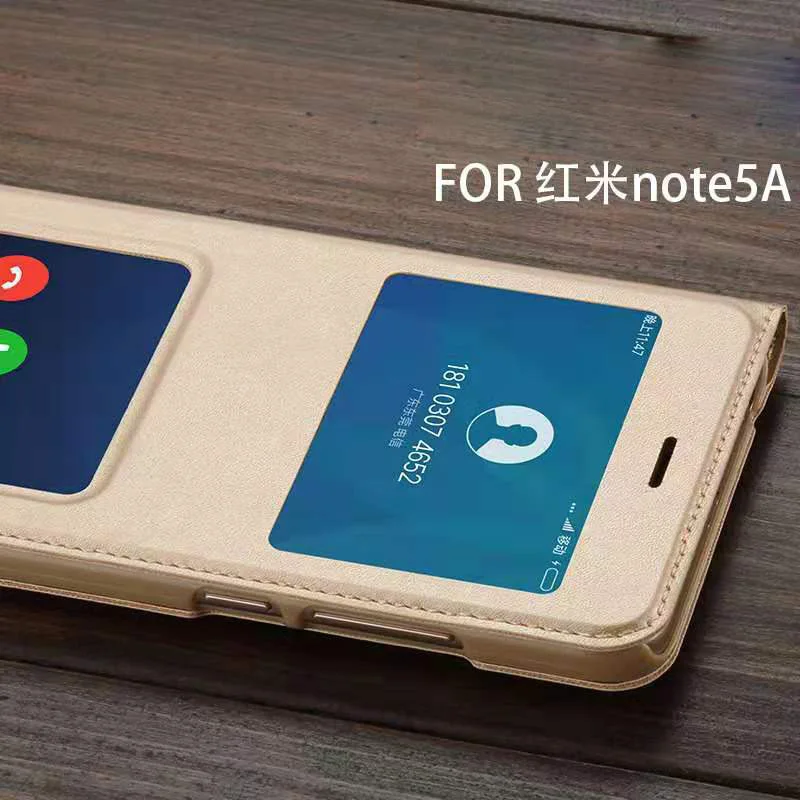 

For Xiaomi Redmi 5a redmi note5a Simple flip phone case window can also answer the phone without flipping