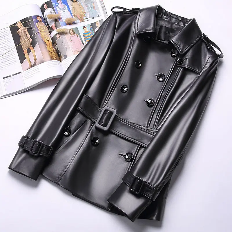 

Genuine Jacket Women Real Sheepskin Leather Bomber Jackets Spring Autumn Top Quality Coat CF17-1832 MF582