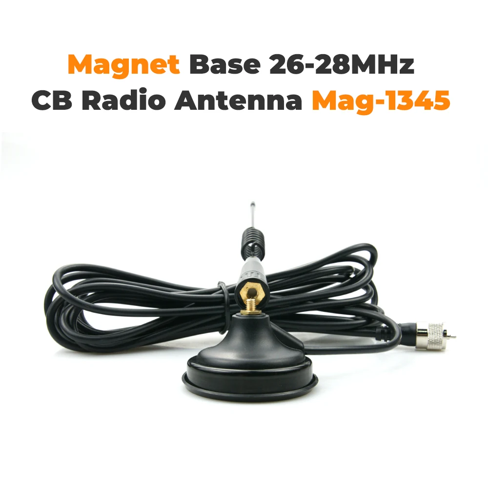 Antenne Radio CB 27MHz avec Base Magnétique et Fouet Souple, Câble  d'Alimentation de 4 Mètres, pour Midland Uniden, Portable